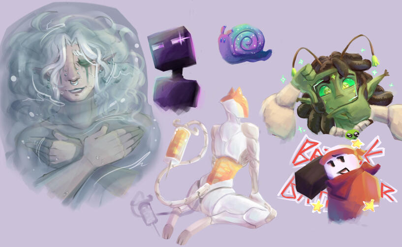 Speed/timed paintings I did of miscellaneous characters